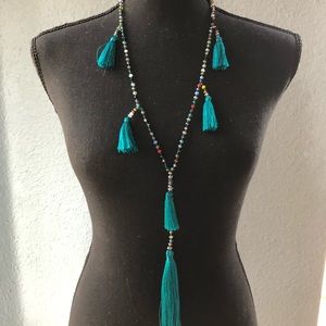 NWOT beaded tassel necklace